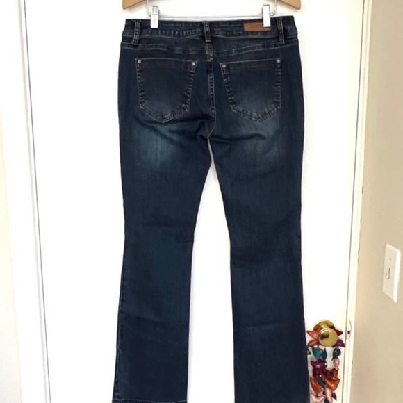 GRACE IN LA EMBROIDERED EASY FIT BOOT CUT JEANS FRAYED HEM SIZE 30 X 33 - Picture 7 of 10